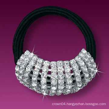 fashion metal silver plated crystal sport hair band